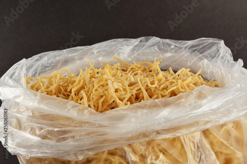 Noodles in plastic bag