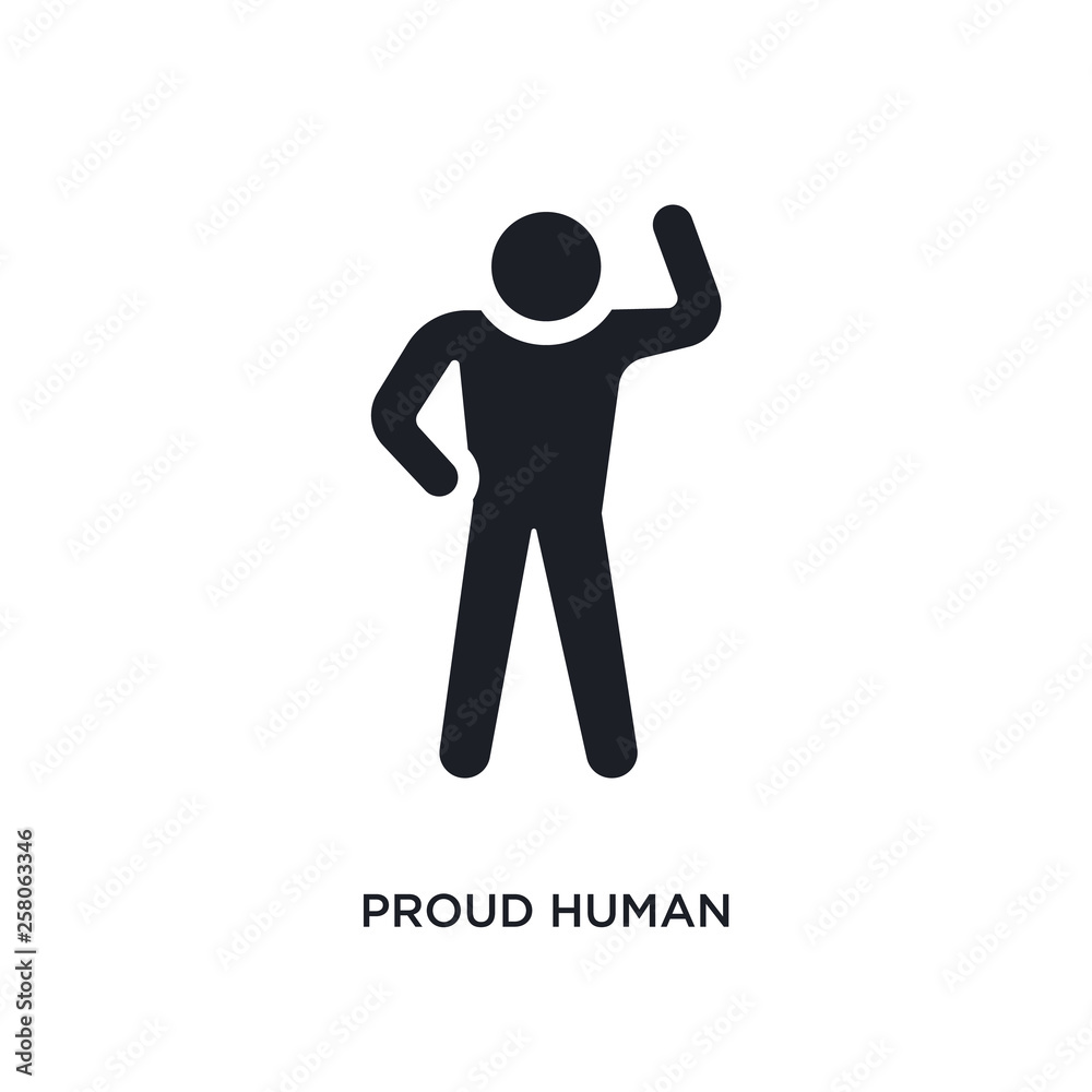 proud human isolated icon. simple element illustration from feelings concept icons. proud human editable logo sign symbol design on white background. can be use for web and mobile proud human isolated icon. simple element illustration from feelings concept icons. proud human editable logo sign symbol design on white background. can be use for web and mobile