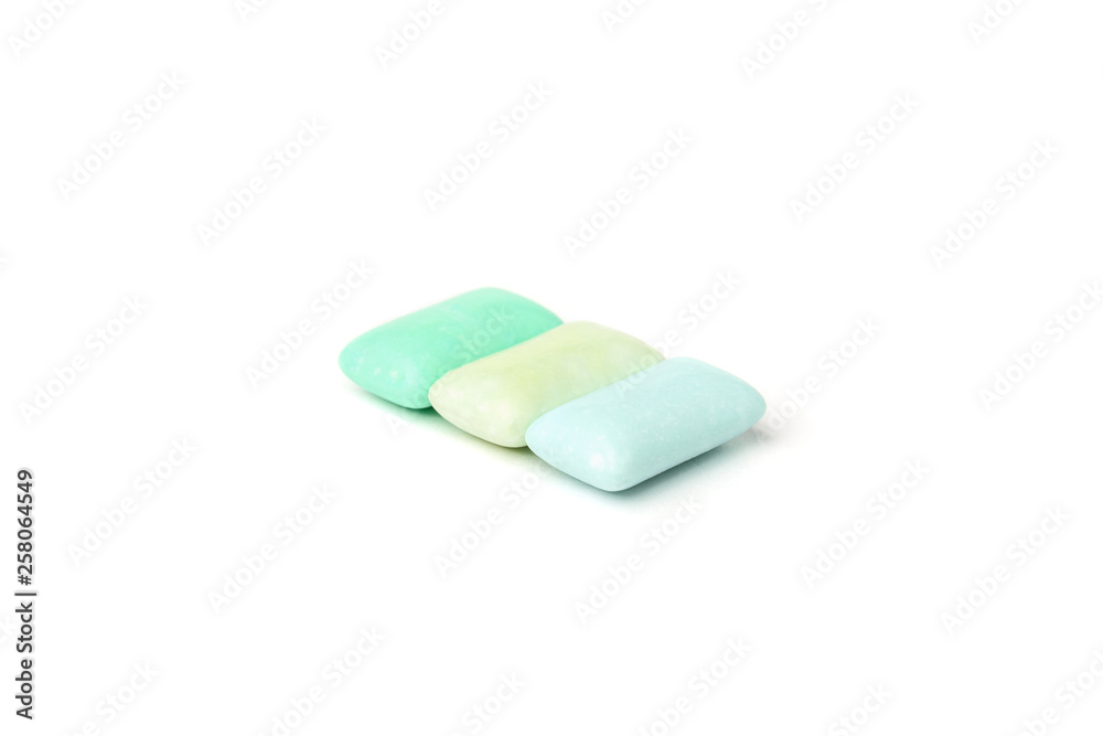 Gum with mint isolated on white background. Gum with mint isolated on white background.