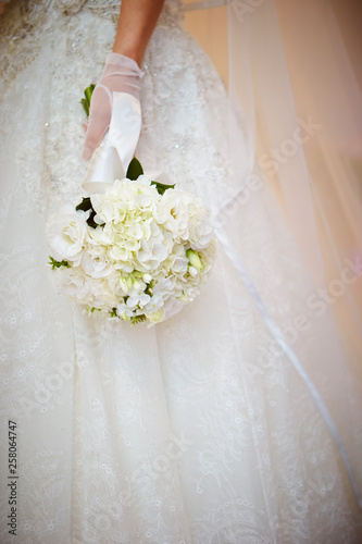 bride holding wedding bouquet