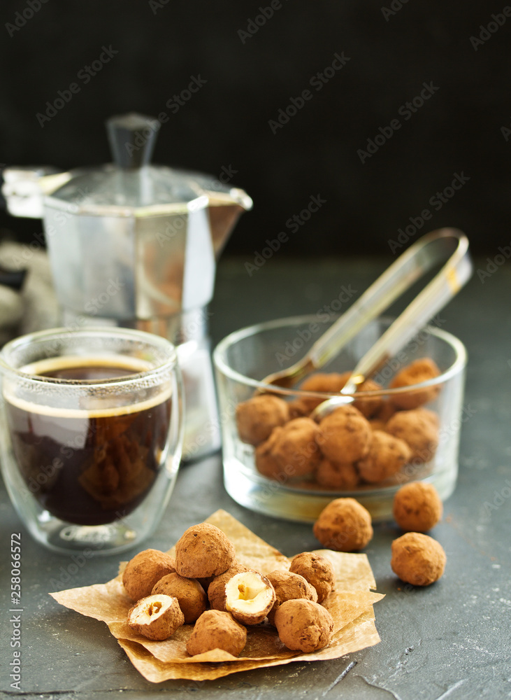 Hazelnuts in chocolate glaze. homemade sweets. Hazelnuts in chocolate glaze. homemade sweets.