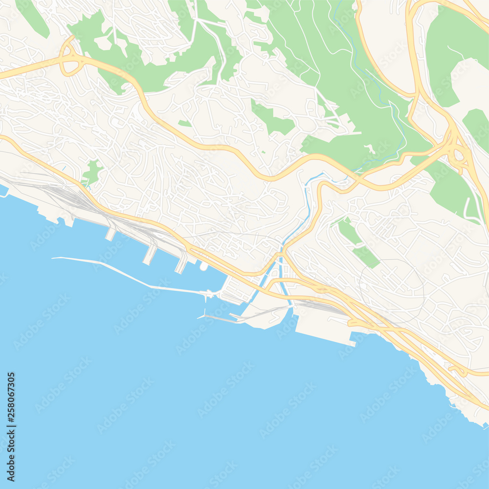 Rijeka , Croatia printable map