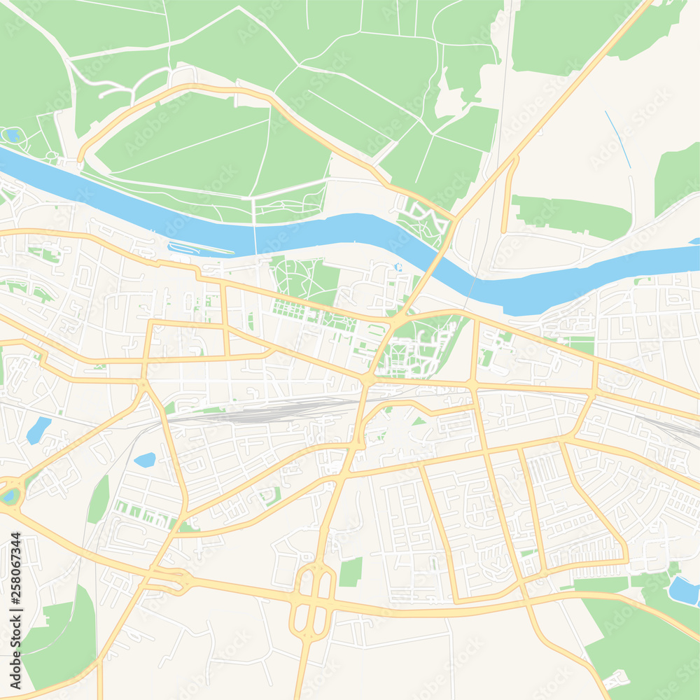 Obraz premium Osijek , Croatia printable map