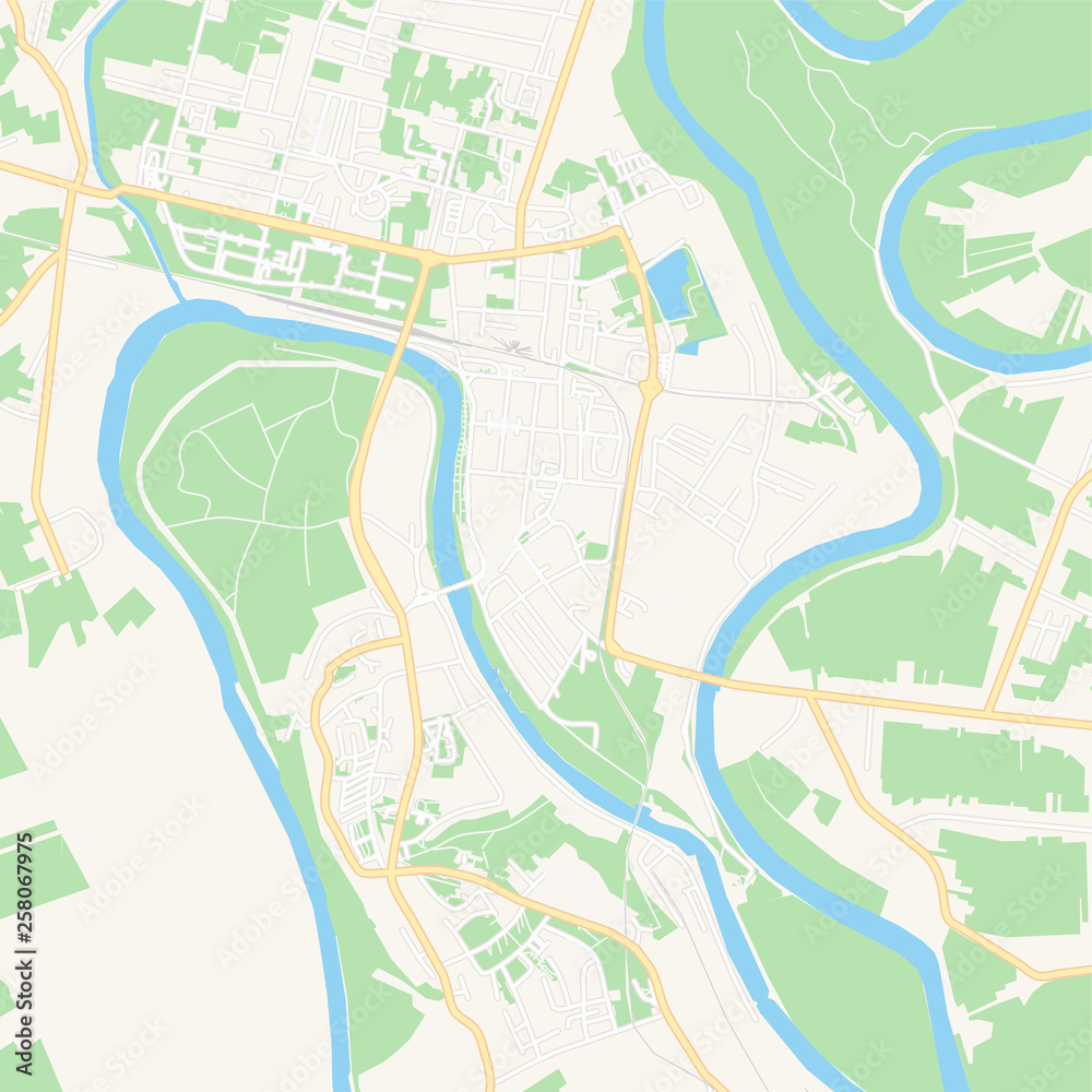 Fototapeta premium Sisak , Croatia printable map