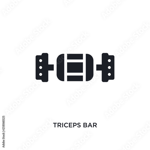 triceps bar isolated icon. simple element illustration from gym and fitness concept icons. triceps bar editable logo sign symbol design on white background. can be use for web and mobile