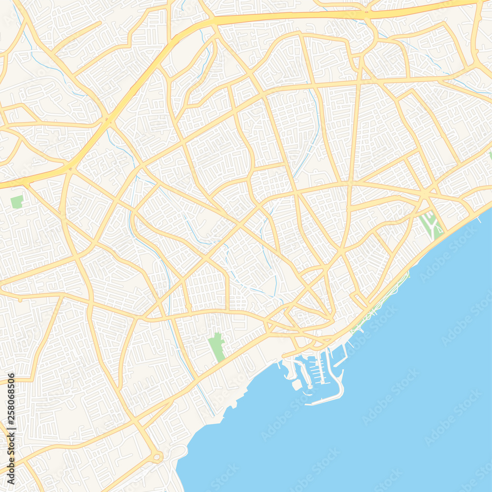 Limassol, Cyprus printable map