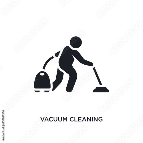 vacuum cleaning isolated icon. simple element illustration from humans concept icons. vacuum cleaning editable logo sign symbol design on white background. can be use for web and mobile