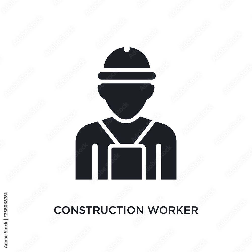 construction worker isolated icon. simple element illustration from humans concept icons. construction worker editable logo sign symbol design on white background. can be use for web and mobile