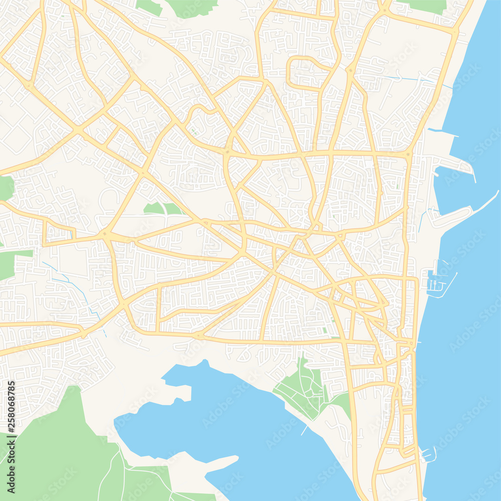 Fototapeta premium Larnaca, Cyprus printable map