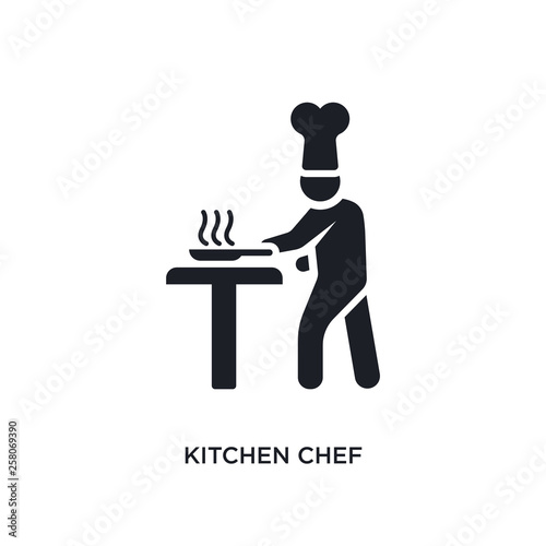 kitchen chef isolated icon. simple element illustration from humans concept icons. kitchen chef editable logo sign symbol design on white background. can be use for web and mobile