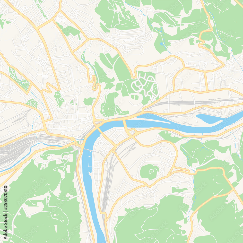 Fototapeta premium Usti nad Labem, Czechia printable map