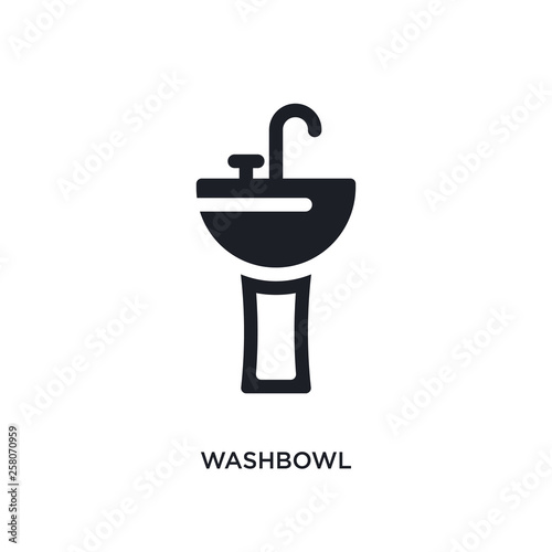 washbowl isolated icon. simple element illustration from hygiene concept icons. washbowl editable logo sign symbol design on white background. can be use for web and mobile