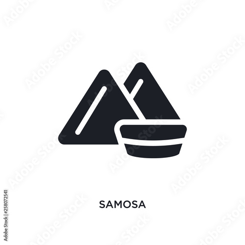 samosa isolated icon. simple element illustration from india and holi concept icons. samosa editable logo sign symbol design on white background. can be use for web and mobile