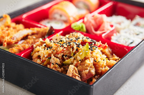 Fresh Food Portion in Japanese Bento Box