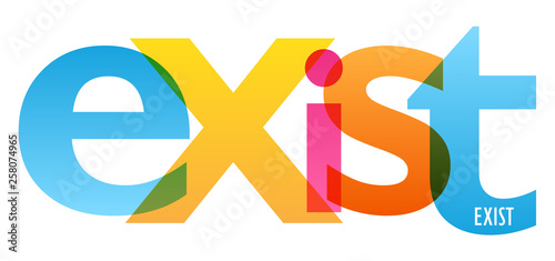 EXIST colorful typography banner