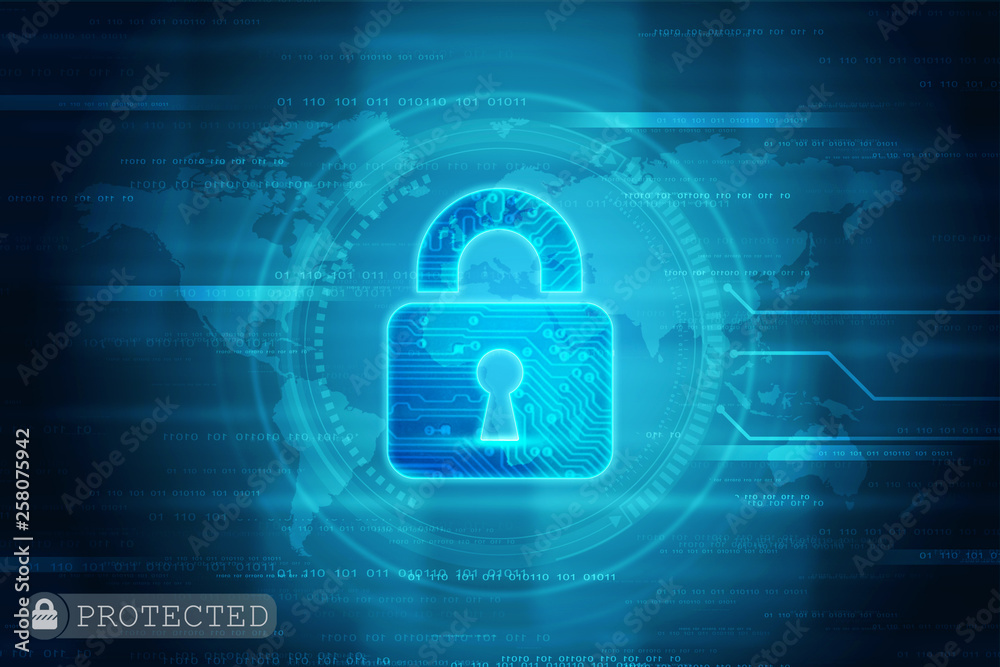 2d illustration Safety concept: Closed Padlock on digital background 2d illustration Safety concept: Closed Padlock on digital background