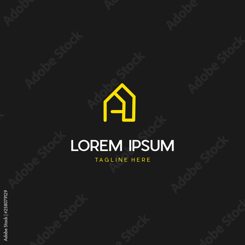 Modern and unique letter A initials logo design, Abstract letter A modern logo icon design concept. 