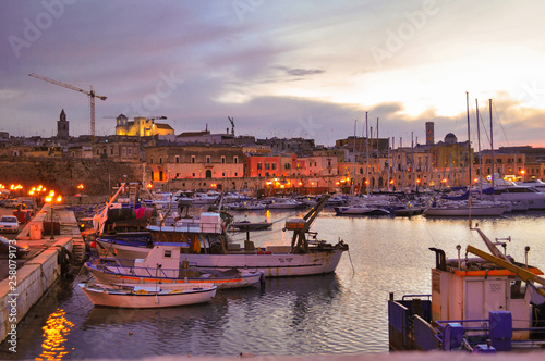 Sunset in Bisceglie (Puglia, Italy) port 