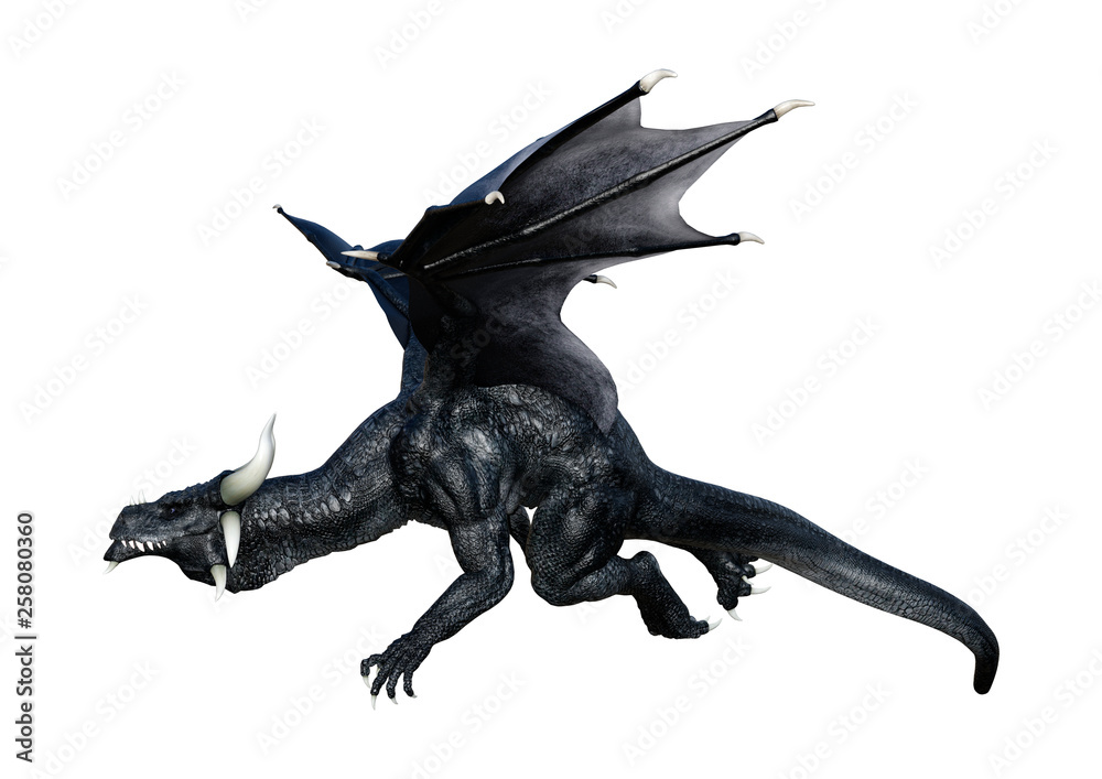 Obraz premium 3D Rendering Fairy Tale Dragon on White