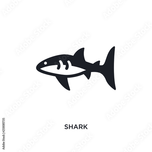 shark isolated icon. simple element illustration from nautical concept icons. shark editable logo sign symbol design on white background. can be use for web and mobile