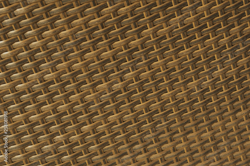 Natural brown texture of wicker rods, Wicker rattan texture, closeup.