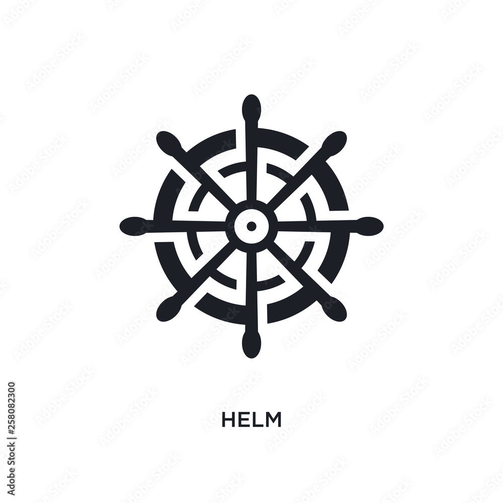 Obraz premium helm isolated icon. simple element illustration from nautical concept icons. helm editable logo sign symbol design on white background. can be use for web and mobile