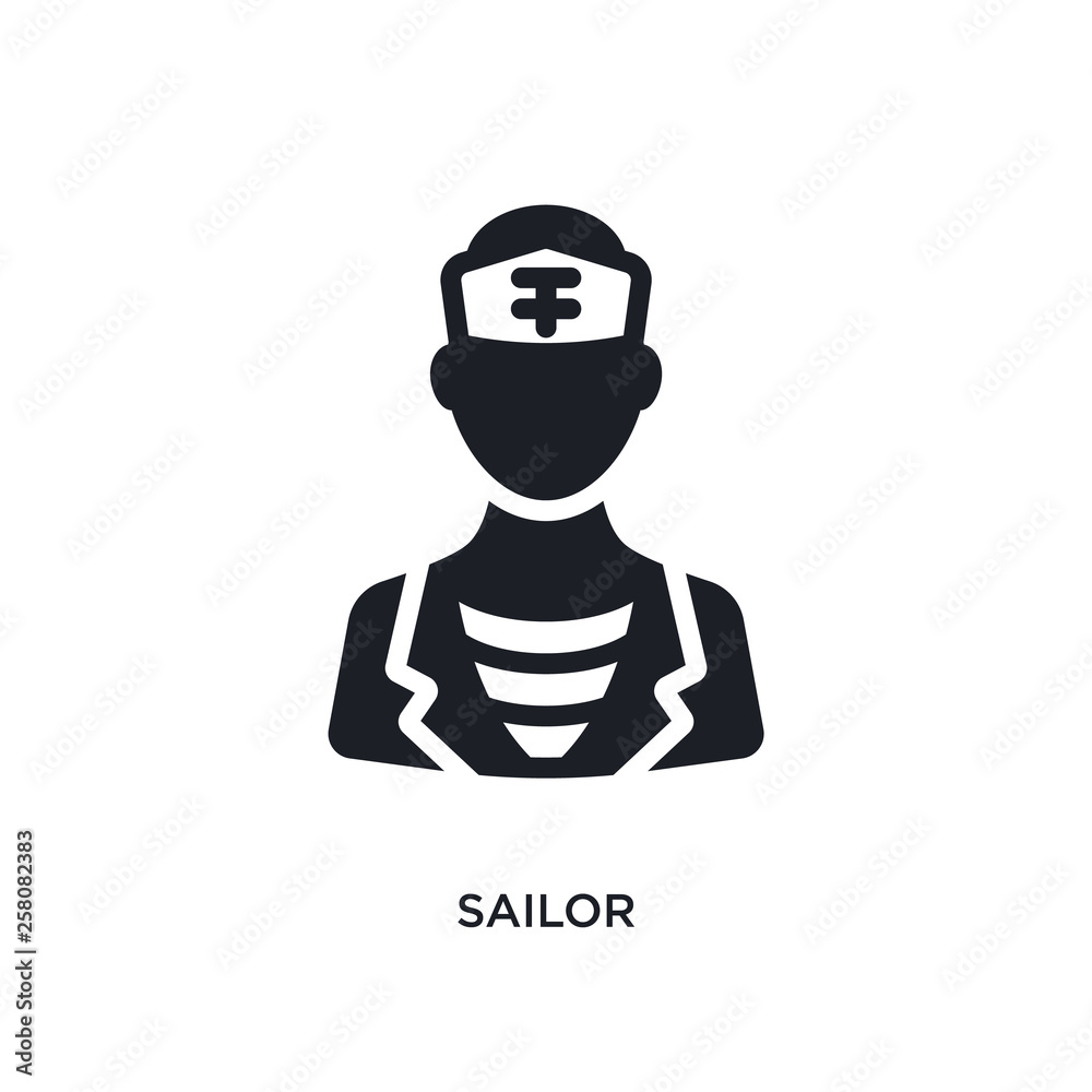 sailor isolated icon. simple element illustration from nautical concept icons. sailor editable logo sign symbol design on white background. can be use for web and mobile