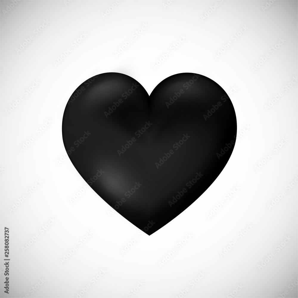 Obraz premium Black heart icon, vector illustration.