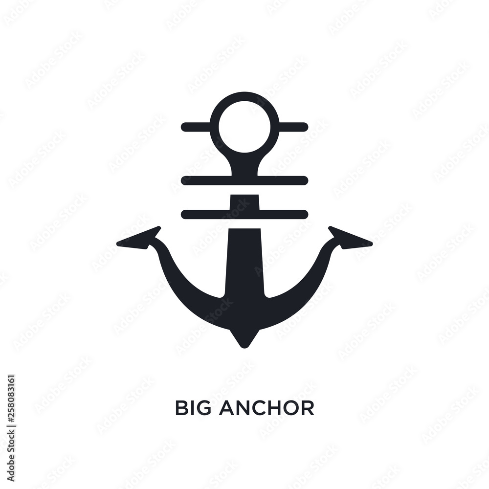 big anchor isolated icon. simple element illustration from nautical concept icons. big anchor editable logo sign symbol design on white background. can be use for web and mobile