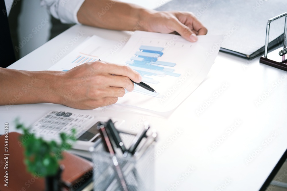 Fototapeta premium Business People Meeting Design Ideas professional investor working new start up project. Concept. business planning in office