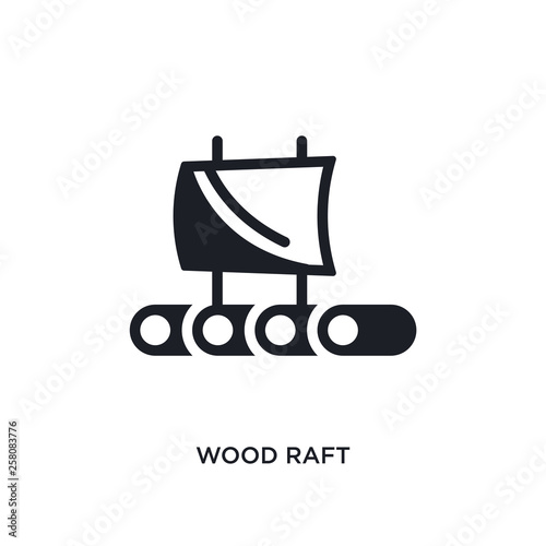 wood raft isolated icon. simple element illustration from nautical concept icons. wood raft editable logo sign symbol design on white background. can be use for web and mobile
