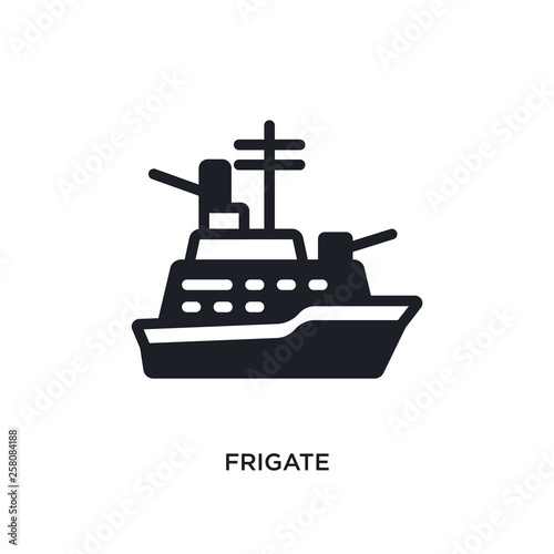 frigate isolated icon. simple element illustration from nautical concept icons. frigate editable logo sign symbol design on white background. can be use for web and mobile