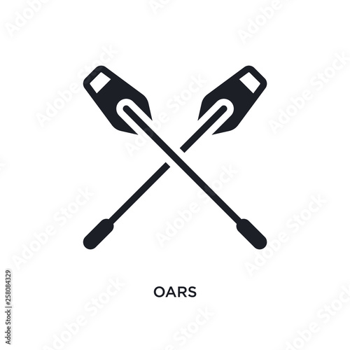 oars isolated icon. simple element illustration from nautical concept icons. oars editable logo sign symbol design on white background. can be use for web and mobile