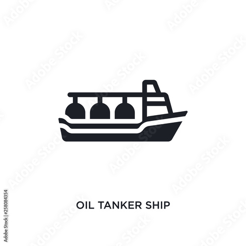 oil tanker ship isolated icon. simple element illustration from nautical concept icons. oil tanker ship editable logo sign symbol design on white background. can be use for web and mobile