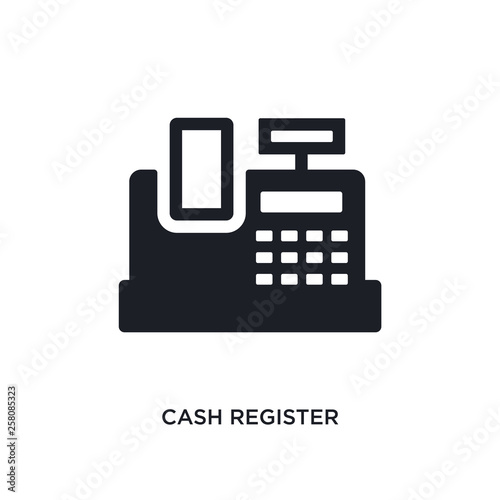 cash register isolated icon. simple element illustration from payment methods concept icons. cash register editable logo sign symbol design on white background. can be use for web and mobile