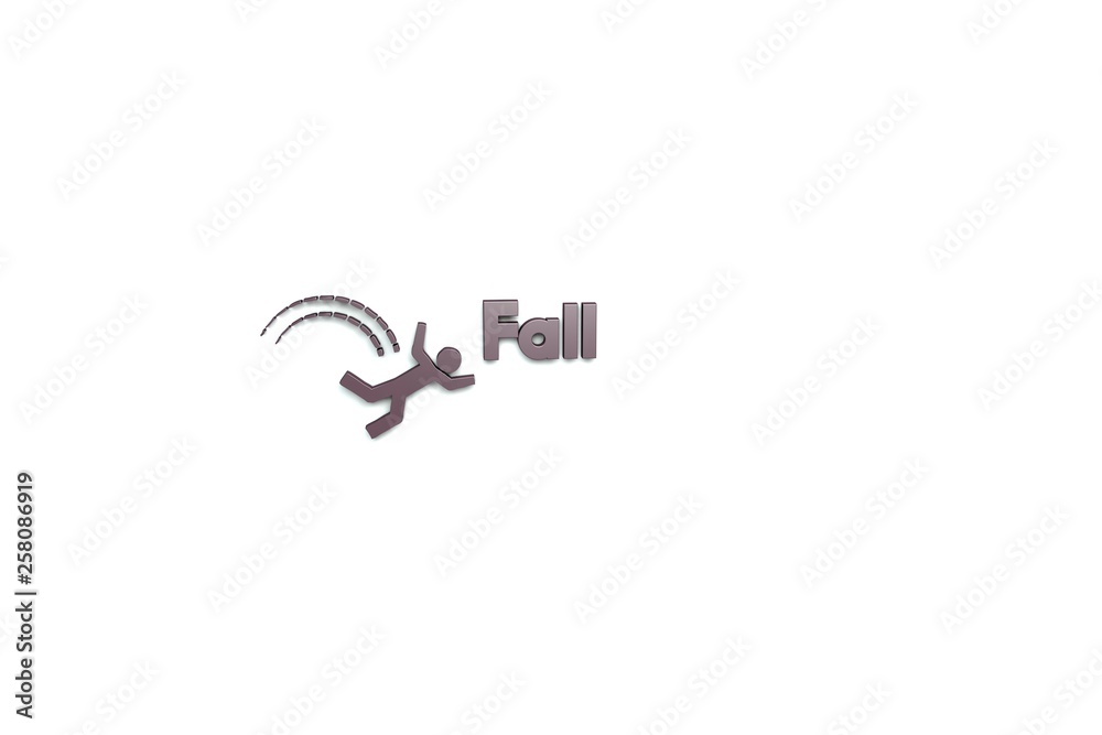 3D illustration of Fall, violet color and violet text with white background. 3D illustration of Fall, violet color and violet text with white background.