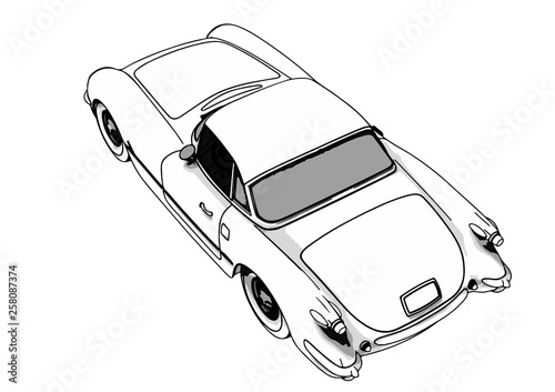 sports retro car vector