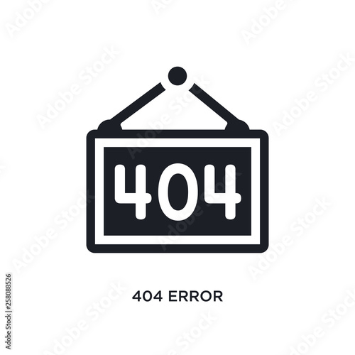 404 error isolated icon. simple element illustration from programming concept icons. 404 error editable logo sign symbol design on white background. can be use for web and mobile