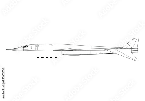 North American XB-70 VALKYRIE. Outline drawing photo