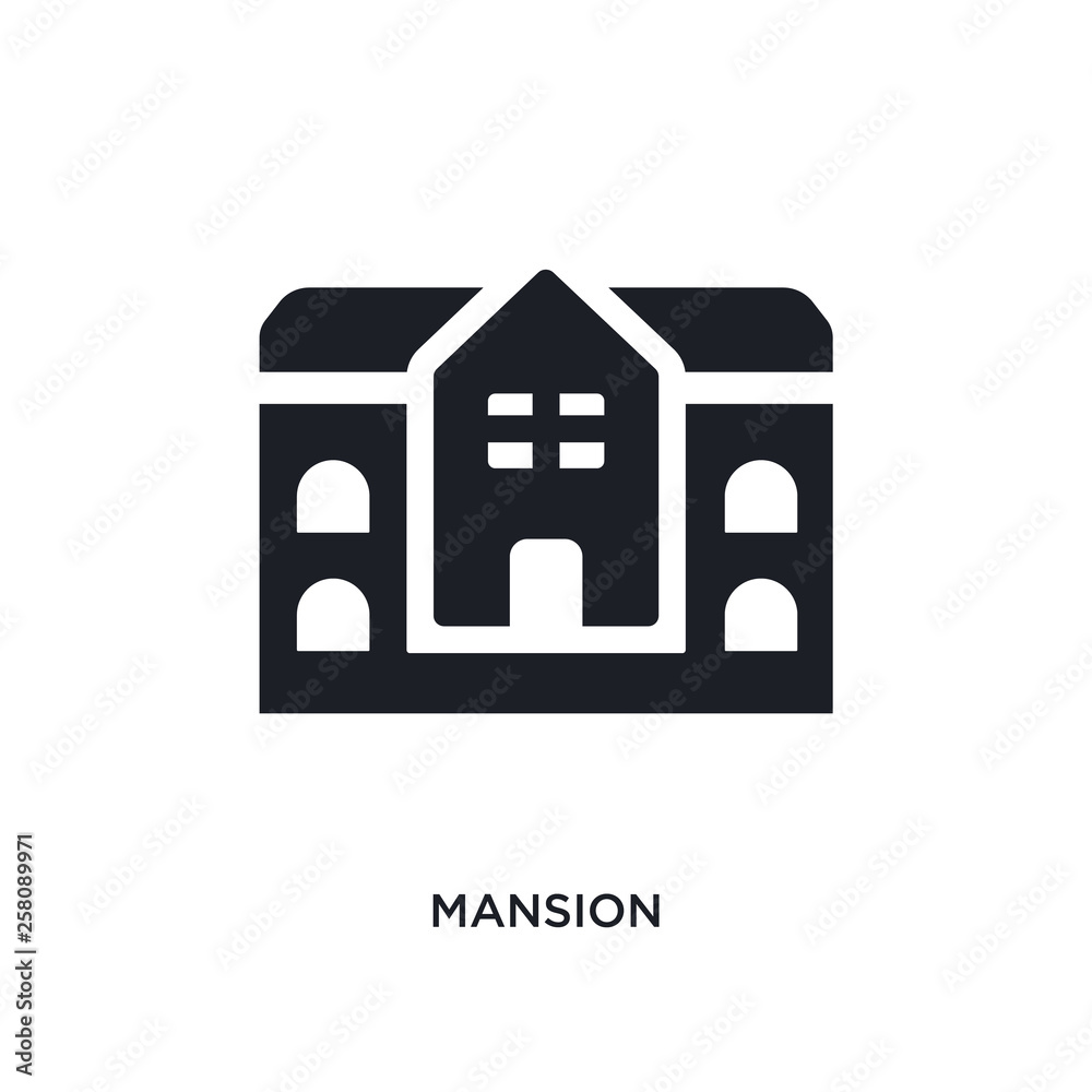 mansion isolated icon. simple element illustration from real estate concept icons. mansion editable logo sign symbol design on white background. can be use for web and mobile