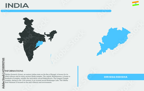 Canvas Print ORISSA STATE INFOGRAPHICS