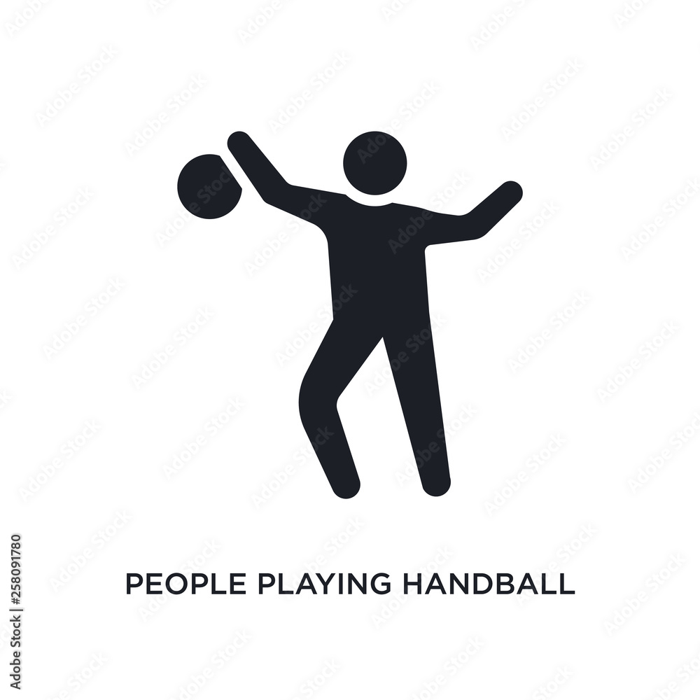 people playing handball isolated icon. simple element illustration from recreational games concept icons. people playing handball editable logo sign symbol design on white background. can be use for people playing handball isolated icon. simple element illustration from recreational games concept icons. people playing handball editable logo sign symbol design on white background. can be use for