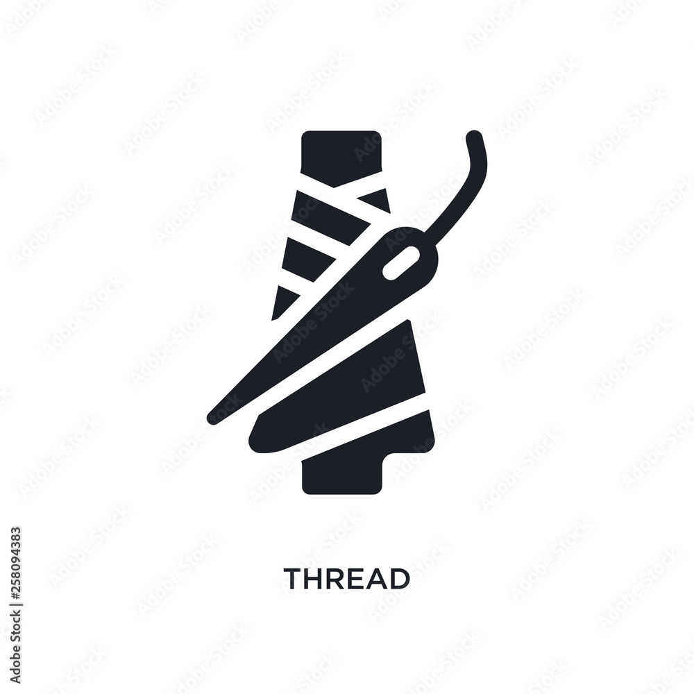 thread isolated icon. simple element illustration from sew concept icons. thread editable logo sign symbol design on white background. can be use for web and mobile