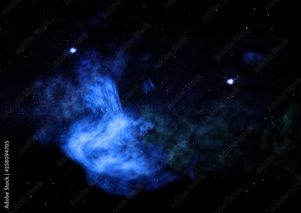 Fototapeta premium Being shone nebula. 3D rendering