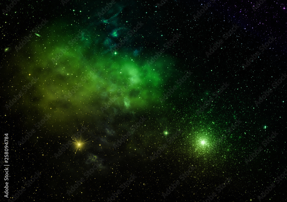 Naklejka premium Świecąca mgławica. Renderowanie 3D