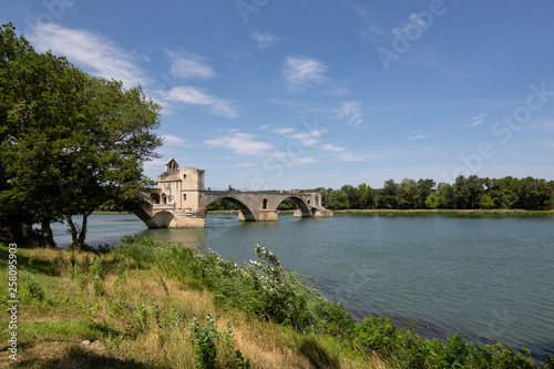 Saint Benezet bridge in Avignon in a beautiful Provence summer day, France