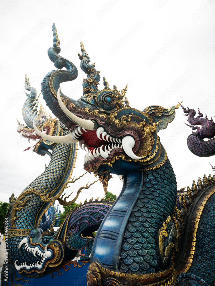Fototapeta premium Pattern of Blue Naga Head