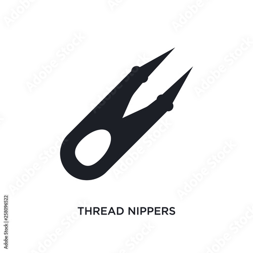 thread nippers isolated icon. simple element illustration from sew concept icons. thread nippers editable logo sign symbol design on white background. can be use for web and mobile