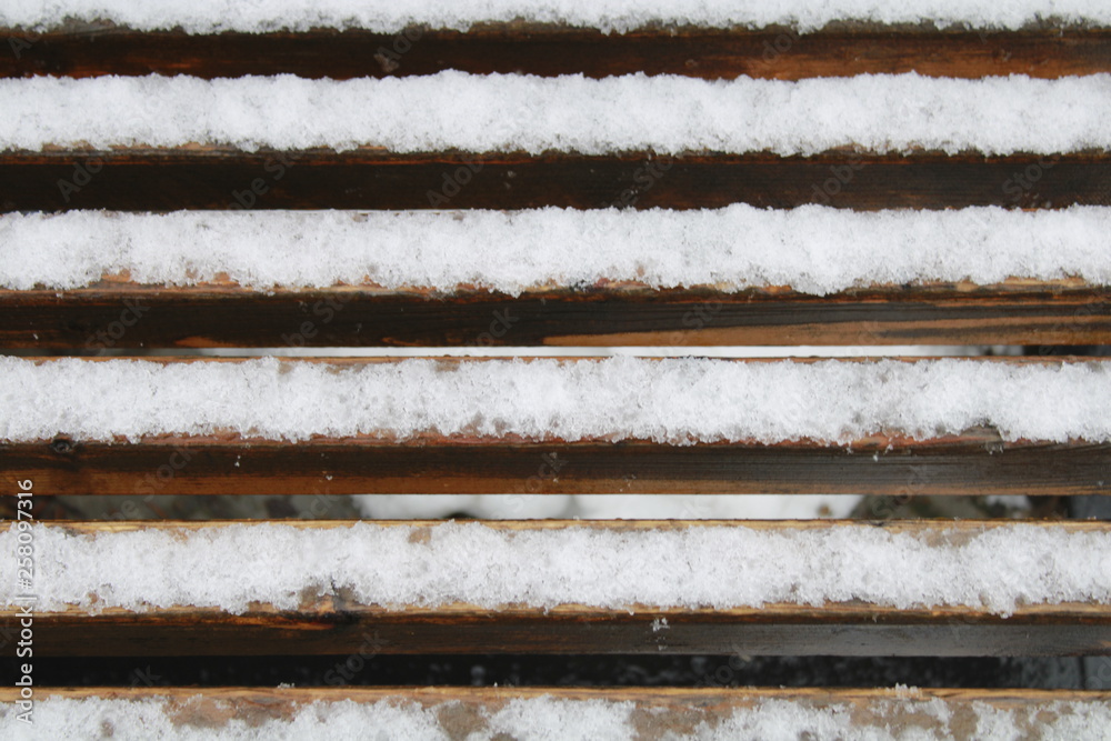 abstract background snow on the bench abstract background snow on the bench