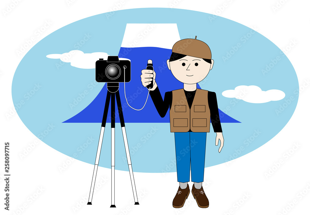 風景を撮るカメラマンのイラスト Stock Vector Adobe Stock
